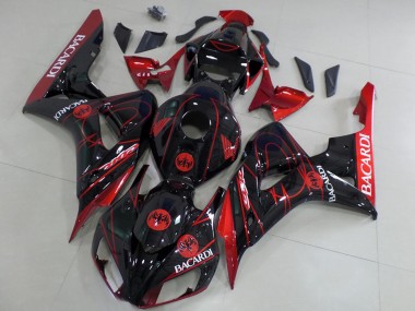 Honda CBR1000RR Motorrad Verkleidung 2006-2007 - Rot Glanzendes Schwarz Bacardi
