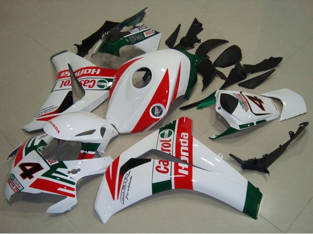 Honda CBR1000RR Motorrad Verkleidung 2008-2011 - Weiss Rot Dunkel Grun Castrol