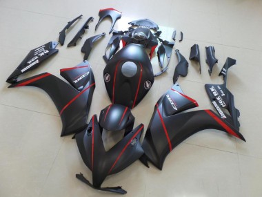 Honda CBR1000RR Motorrad Verkleidung 2012-2016 - Matt Schwarz Rot Streifen
