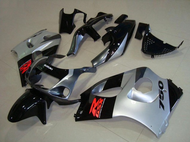 Suzuki GSXR 750 Motorrad Verkleidung 1996-2000 - Glanzendes Schwarz Silber