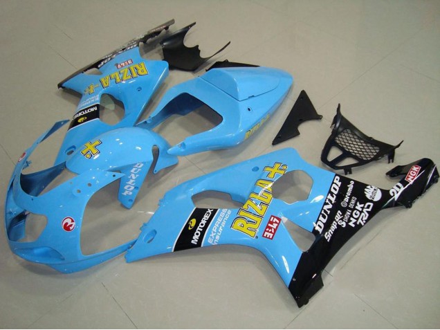 Suzuki GSXR 1000 Motorrad Verkleidung 2000-2002 - Hellblau Gelb Schwarz Rizla