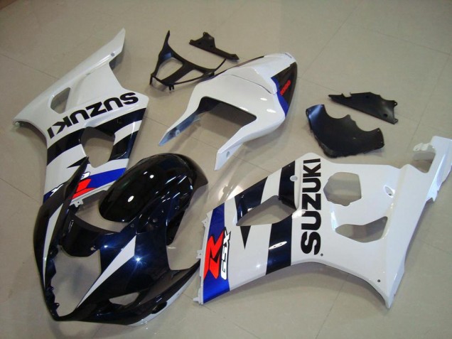 Suzuki GSXR 1000 Motorrad Verkleidung 2003-2004 - Weiss Blau Dunkel Blau Rot