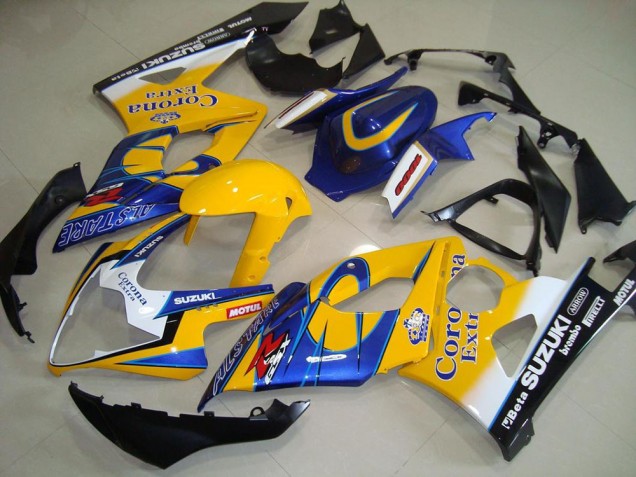Suzuki GSXR 1000 Motorrad Verkleidung 2005-2006 - Gelb Weiss Schwarz Corona