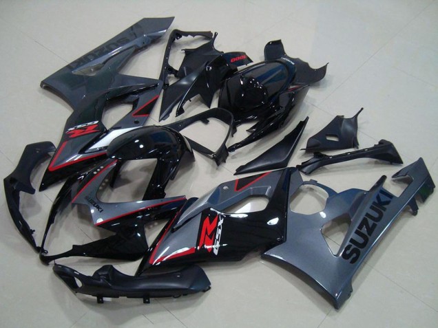 Suzuki GSXR 1000 Motorrad Verkleidung 2005-2006 - Glanzendes Schwarz Matt Schwarz Rot