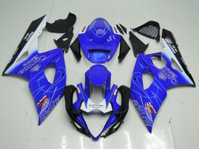 Suzuki GSXR 1000 Motorrad Verkleidung 2005-2006 - Blau Weiss Schwarz Corona