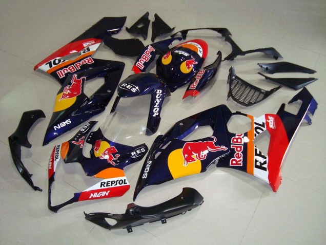 Suzuki GSXR 1000 Motorrad Verkleidung 2005-2006 - Dunkel Blau Gelb Red Bull Repsol