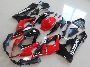 Suzuki GSXR 1000 Motorrad Verkleidung 2005-2006 - Rot Glanzendes Schwarz OEM Stil