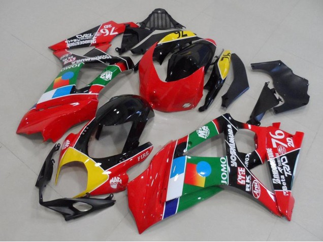 Suzuki GSXR 1000 Motorrad Verkleidung 2007-2008 - Rot Gelb Schwarz Blau Weiss Grun