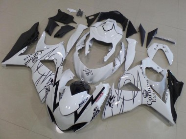 Suzuki GSXR 1000 Motorrad Verkleidung 2009-2016 - Weiss Schwarz Corona Rennen