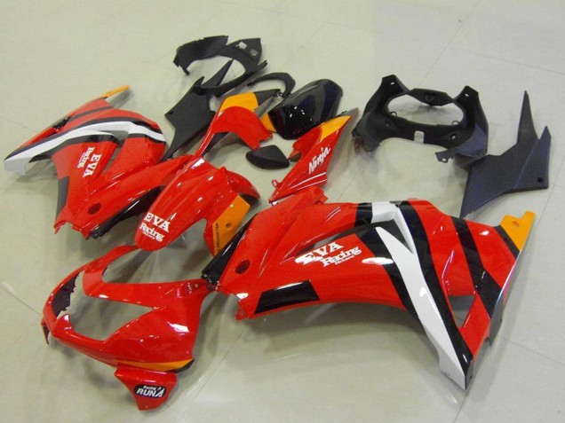 Kawasaki ZX250R Motorrad Verkleidung 2008-2012 - Rot Orange Weiss Schwarz EVA Rennen
