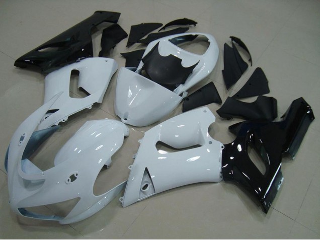 Kawasaki ZX6R Motorrad Verkleidung 2005-2006 - Weiss Schwarz