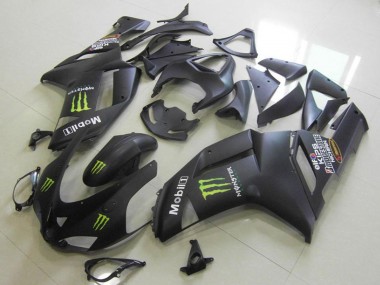 Kawasaki ZX6R Motorrad Verkleidung 2007-2008 - Matt Schwarz Monster