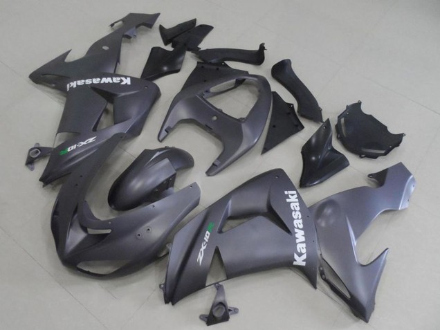 Kawasaki ZX10R Motorrad Verkleidung 2006-2007 - Matt Grau Weiss Aufkleber