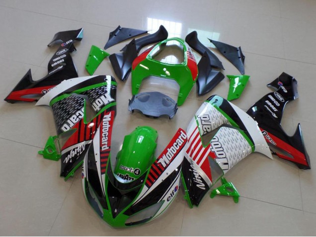 Kawasaki ZX10R Motorrad Verkleidung 2006-2007 - Grun Rot Weiss Schwarz Motorad