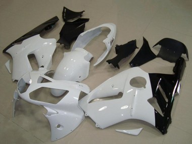 Kawasaki ZX12R Motorrad Verkleidung 2002-2006 - Weiss Glanzendes Schwarz