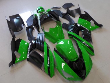 Kawasaki ZX14R ZZR1400 Motorrad Verkleidung 2006-2011 - Grun Glanzendes Schwarz