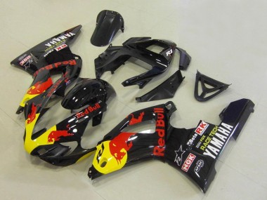 Yamaha YZF R1 Motorrad Verkleidung 2000-2001 - Glanzendes Schwarz Gelb Red Bull