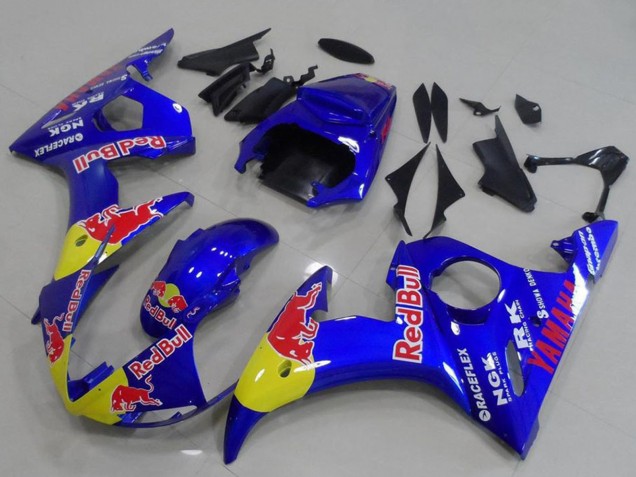 Yamaha YZF R6 Motorrad Verkleidung 2003-2004 - Blau Gelb Red Bull