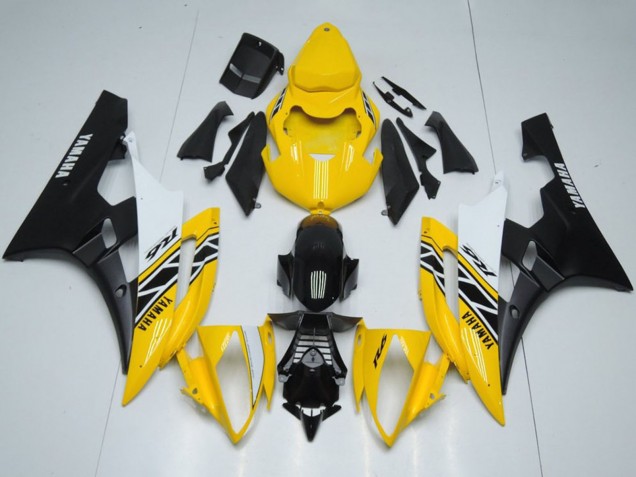 Yamaha YZF R6 Motorrad Verkleidung 2006-2007 - Gelb Weiss Schwarz OEM Stil