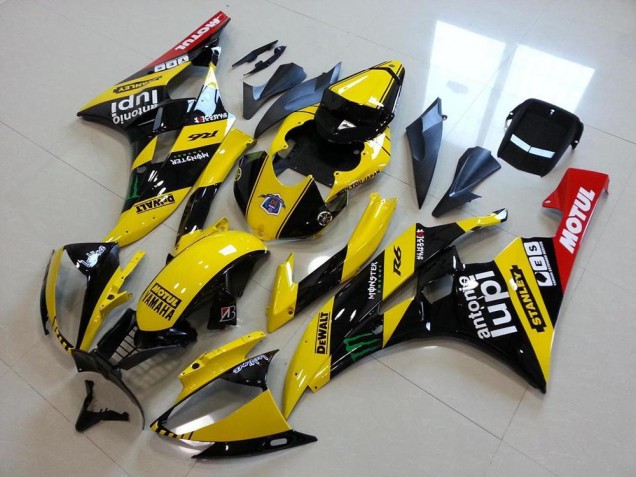 Yamaha YZF R6 Motorrad Verkleidung 2006-2007 - Gelb Glanzendes Schwarz Rot Grun Motul Monster