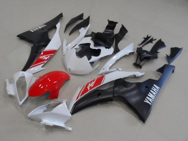 Yamaha YZF R6 Motorrad Verkleidung Kit 2008-2016 - Weiss Rot Matt Schwarz