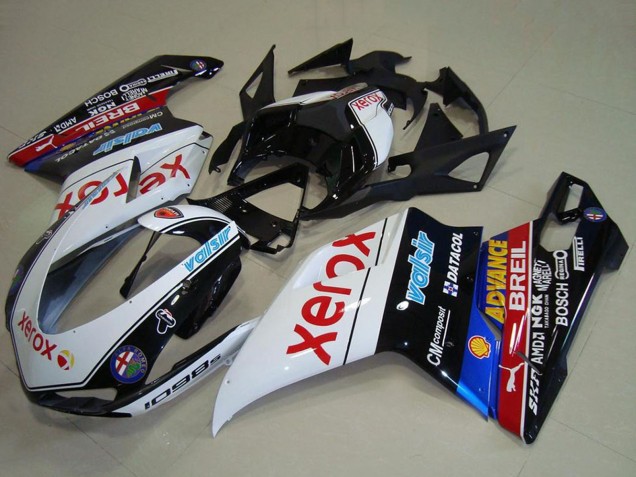 Ducati 1098 Motorrad Verkleidung 2007-2014 - Weiss Blau Rot Glanzendes Schwarz Schwarz Xerox Valsir