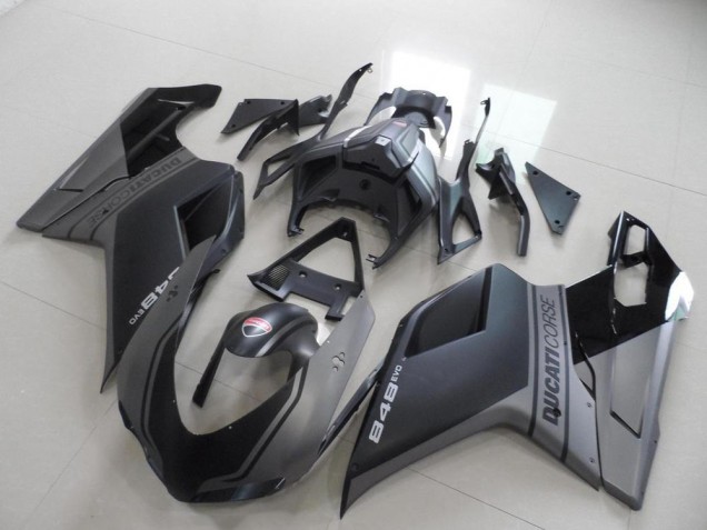 Ducati 848 Motorrad Verkleidung 2007-2014 - Grau Matt Schwarz