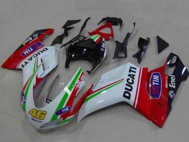 Ducati 848 1098 1198 Motorrad Verkleidung 2007-2014 - Weiss Rot Grun Glanzendes Schwarz Gelb 46