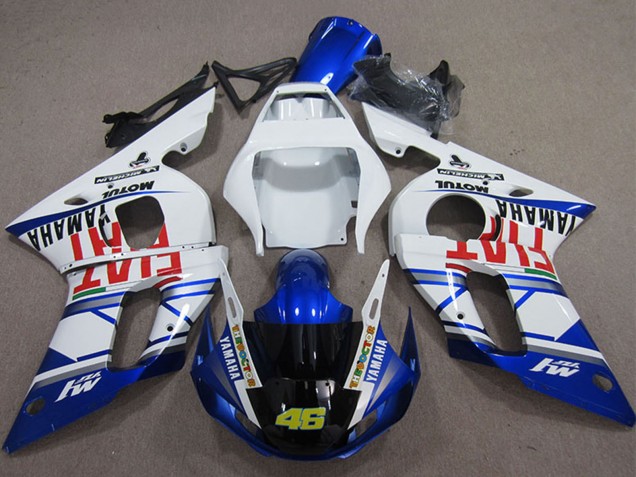 Yamaha YZF R6 Motorrad Verkleidung 1998-2002 - Weiss Blau Rot Fiat Michelin Motul 46