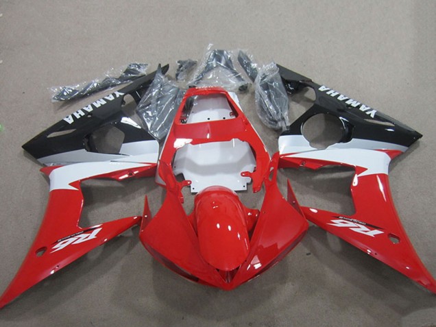 Yamaha YZF R6 Motorrad Verkleidung Kit 2003-2004 - Rot Weiss Glanzendes Schwarz