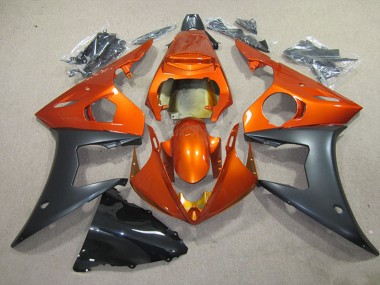 Yamaha YZF R6 Motorrad Verkleidung 2003-2004 - Orange Matt Schwarz