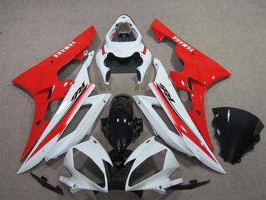 Yamaha YZF R6 Motorrad Verkleidung 2006-2007 - Weiss Rot Glanzendes Schwarz