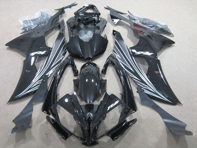 Yamaha YZF R6 Motorrad Verkleidung 2006-2007 - Glanzendes Schwarz Matt Schwarz Weiss