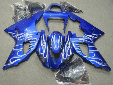 Yamaha YZF R1 Motorrad Verkleidung 2000-2001 - Blau Weiss Flamme