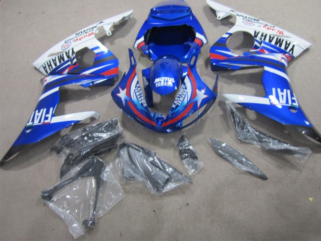 Yamaha YZF R1 Motorrad Verkleidung 2002-2003 - Weiss Blau Rot Motul Fiat