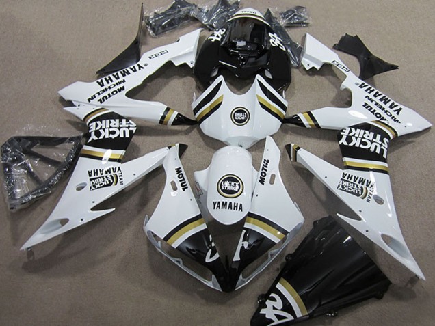 Yamaha YZF R1 Motorrad Verkleidung 2004-2006 - Weiss Schwarz Lucky Strike