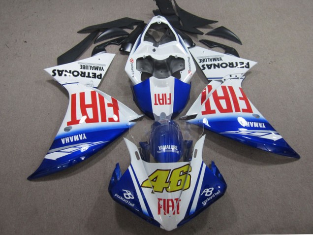 Yamaha YZF R1 Motorrad Verkleidung 2009-2011 - Weiss Blau Rot Fiat 46
