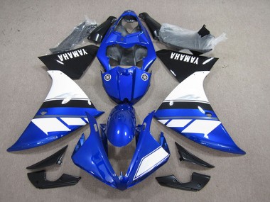 Yamaha YZF R1 Motorrad Verkleidung 2012-2014 - Blau Weiss Glanzendes Schwarz