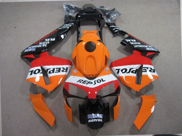 Honda CBR600RR Motorrad Verkleidung 2003-2004 - Orange Weiss Rot Glanzendes Schwarz Repsol