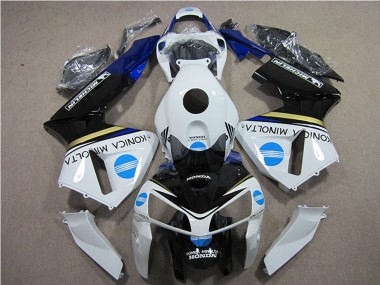 Honda CBR600RR Motorrad Verkleidung 2005-2006 - Weiss Blau Gelb Glanzendes Schwarz Konica Minolta