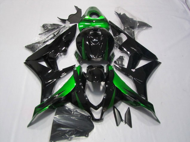 Honda CBR600RR Motorrad Verkleidungen Kit 2007-2008 - Grun Glanzendes Schwarz