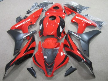 Honda CBR600RR Motorrad Verkleidung 2007-2008 - Rot Glanzendes Schwarz Matt Schwarz