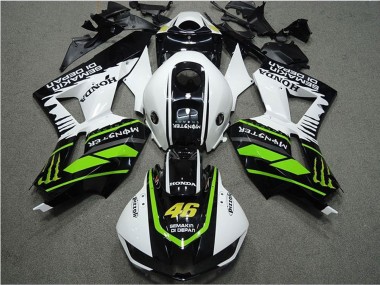 Honda CBR600RR Motorrad Verkleidung 2013-2023 - Weiss Grun Glanzendes Schwarz Semakin Didepan Monster