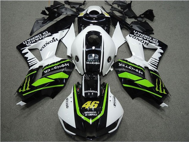 Honda CBR600RR Motorrad Verkleidung 2013-2023 - Weiss Grun Glanzendes Schwarz Semakin Didepan Monster