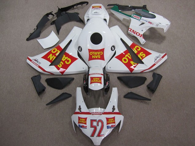 Honda CBR1000RR Motorrad Verkleidung 2008-2011 - Weiss Rot Gelb San Carlo 52