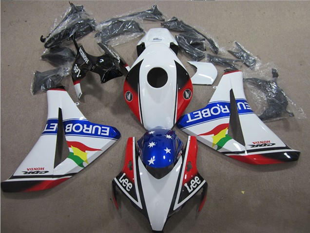 Honda CBR1000RR Motorrad Verkleidung 2006-2007 - Weiss Rot Blau Stern Carrera EuroBet Lee