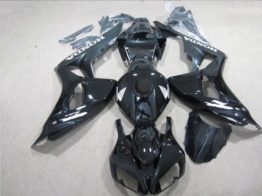 Honda CBR1000RR Motorrad Verkleidung 2006-2007 - Glanzendes Schwarz Weiss Aufkleber