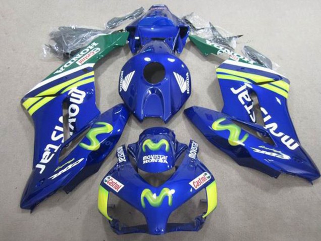 Honda CBR1000RR Motorrad Verkleidung 2004-2005 - Blau Grun Gelb MoviStar Castrol