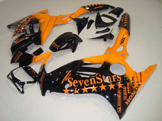 Honda CBR600 F3 Motorrad Verkleidung 1995-1996 - Orange Glanzendes Schwarz SevenStars