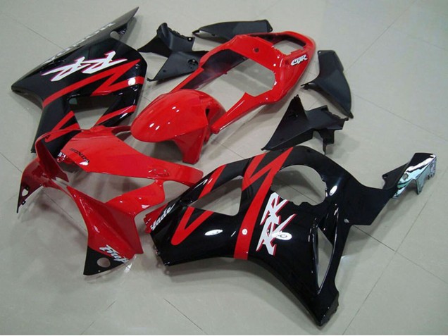 Honda CBR900RR 954 Motorrad Verkleidung 2002-2003 - Rot Glanzendes Schwarz Streifen
